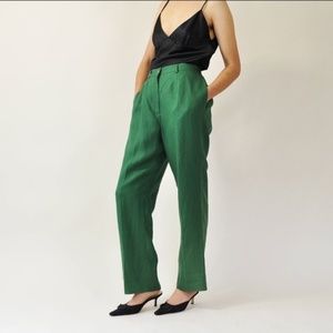 vintage 90's high waisted 100% linen trousers
